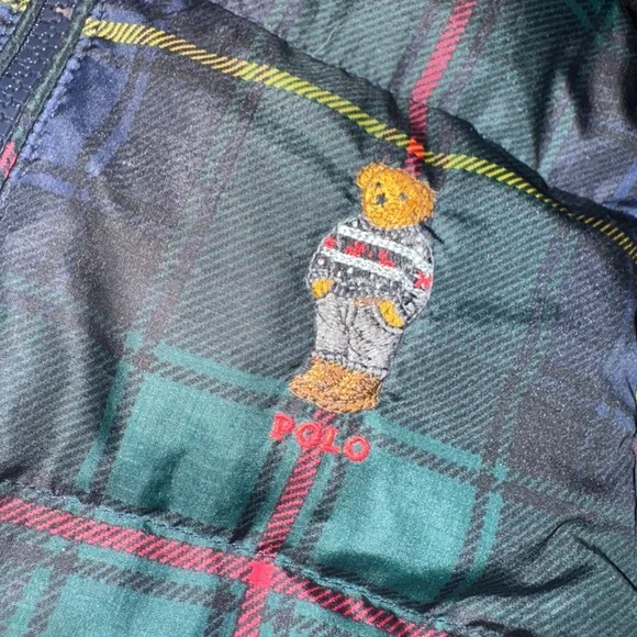 🔥 Polo Ralph Lauren Youth Kids Boys Zip Up Polo Bear Puffer Jacket Sz 4T 🔥 - Picture 2 of 6